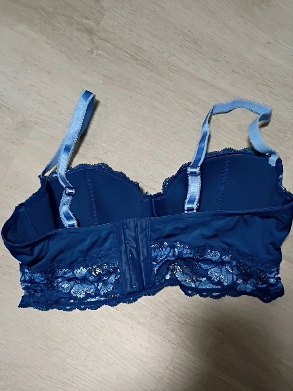 Adore Me Blue Lace Longline Bra